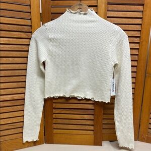 Garage Cream Long Sleeve Crop Top